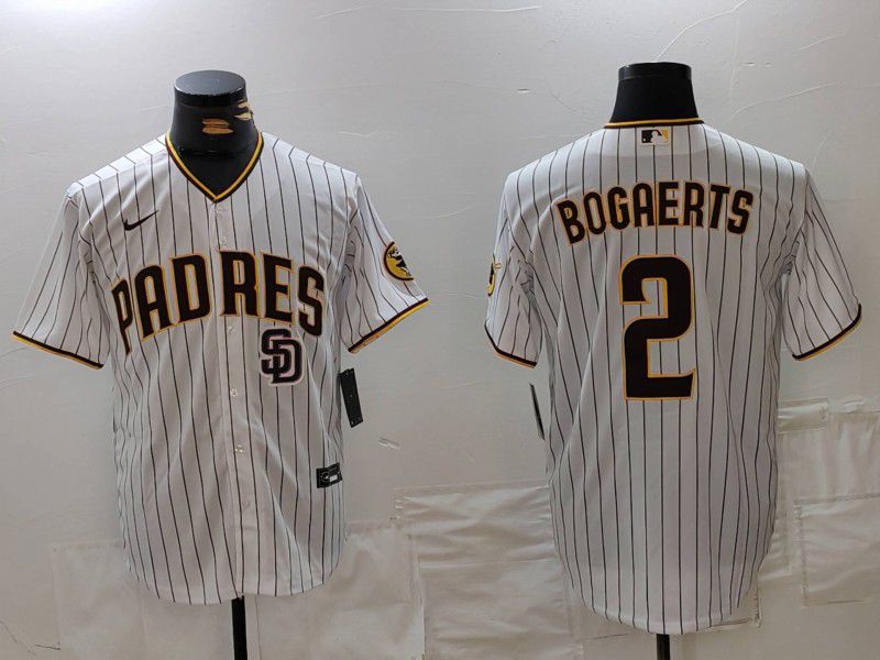 Men San Diego Padres #2 Bogaerts White Stripe Game 2024 Nike MLB Jersey style 2